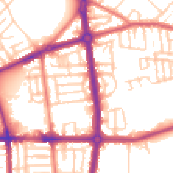 Daytime road noise heatmap for L20 0BE