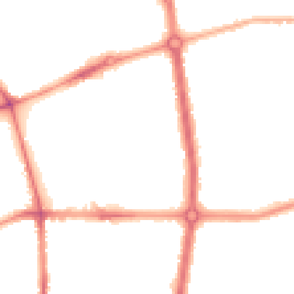 Night-time road noise heatmap for L20 0BN