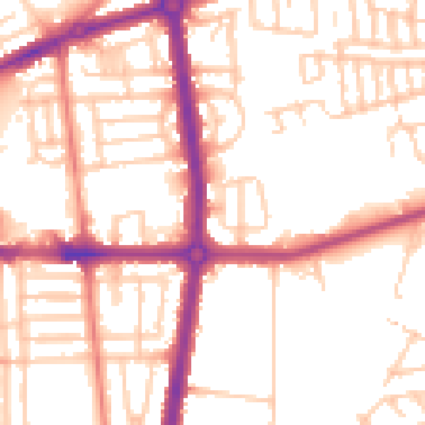 Daytime road noise heatmap for L20 0BS