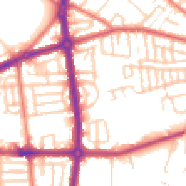 Daytime road noise heatmap for L20 0DA