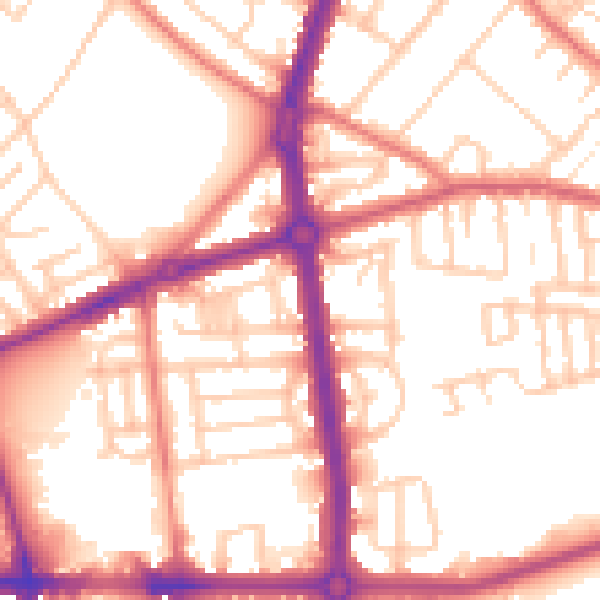 Daytime road noise heatmap for L20 0DD
