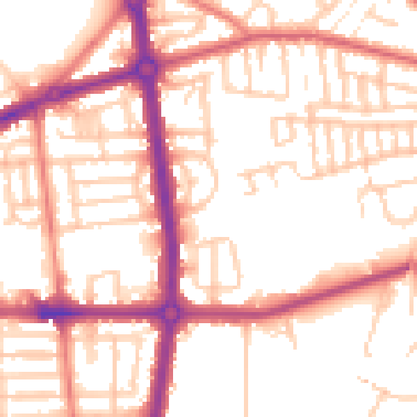 Daytime road noise heatmap for L20 0DN