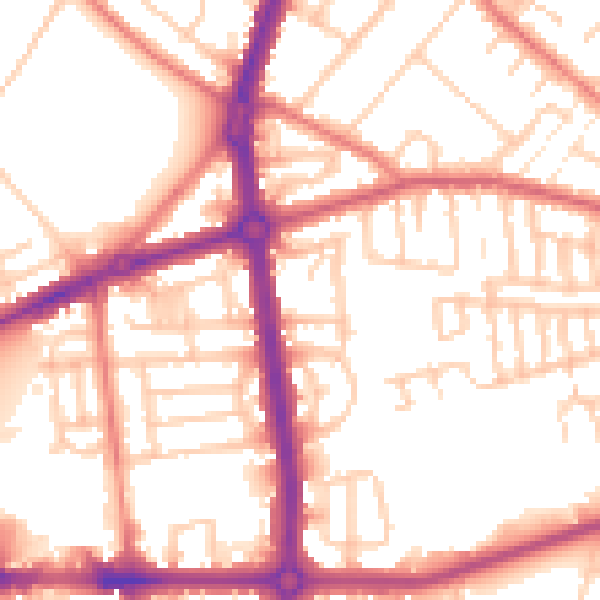Daytime road noise heatmap for L20 0DP