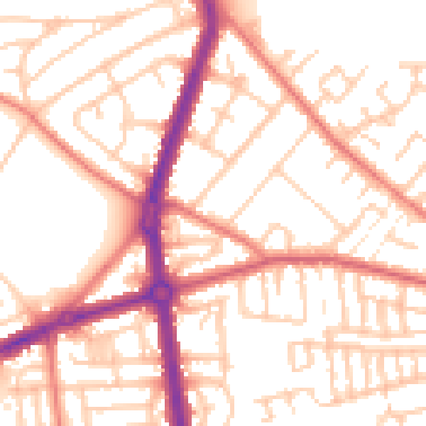 Daytime road noise heatmap for L20 0ED