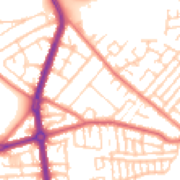 Daytime road noise heatmap for L20 0EF