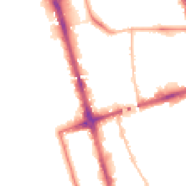 Night-time road noise heatmap for L20 1BQ