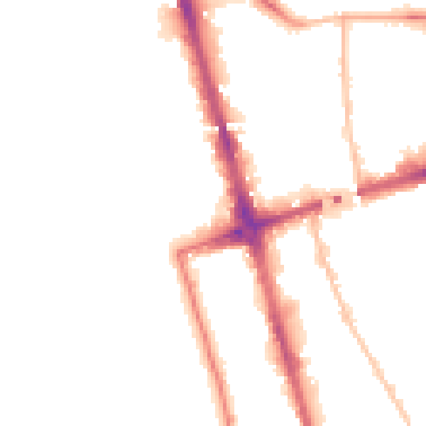 Night-time road noise heatmap for L20 1EE