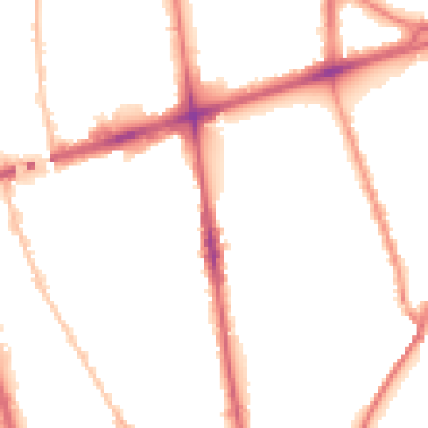 Night-time road noise heatmap for L20 2AB