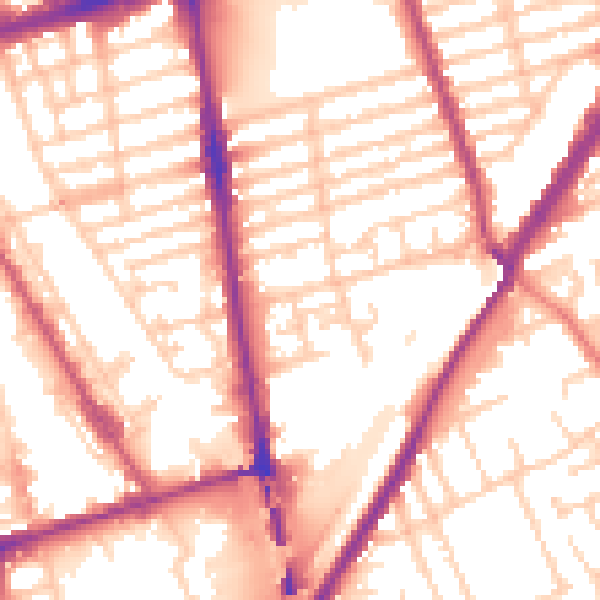Daytime road noise heatmap for L20 2BG