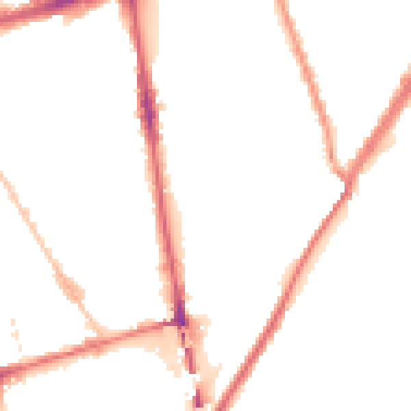 Night-time road noise heatmap for L20 2BG
