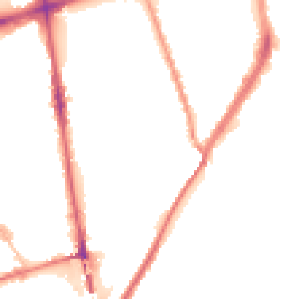 Night-time road noise heatmap for L20 2BN