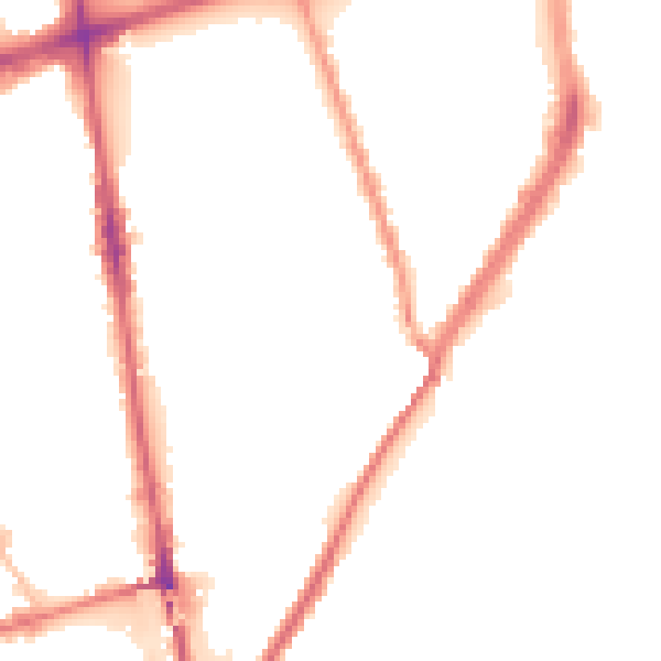 Night-time road noise heatmap for L20 2BY