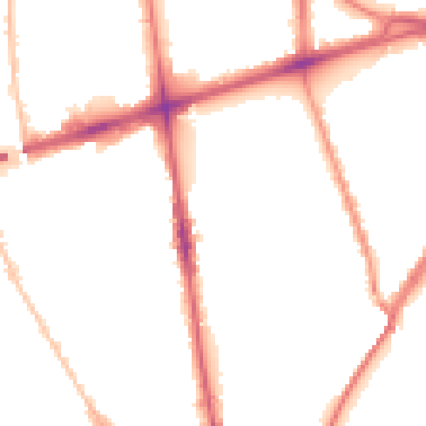 Night-time road noise heatmap for L20 2DE