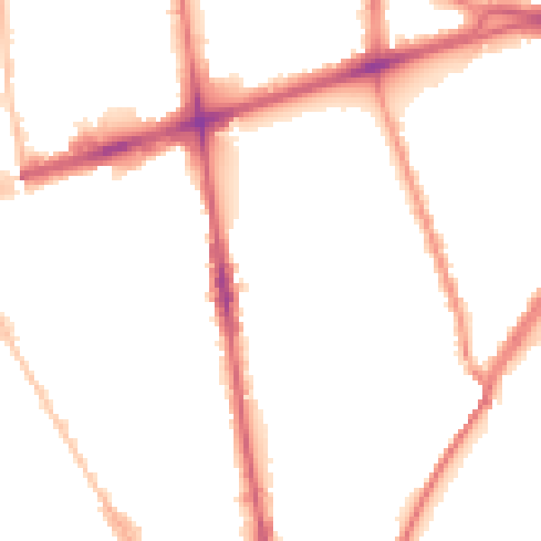 Night-time road noise heatmap for L20 2DL
