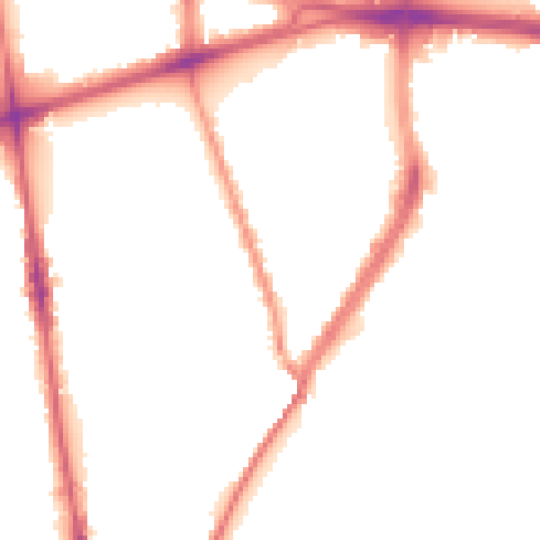 Night-time road noise heatmap for L20 2DN