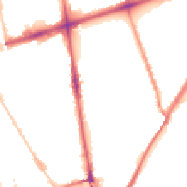 Night-time road noise heatmap for L20 2EJ