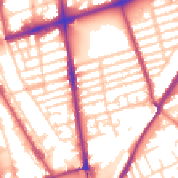Daytime road noise heatmap for L20 2EN