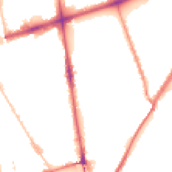 Night-time road noise heatmap for L20 2EN