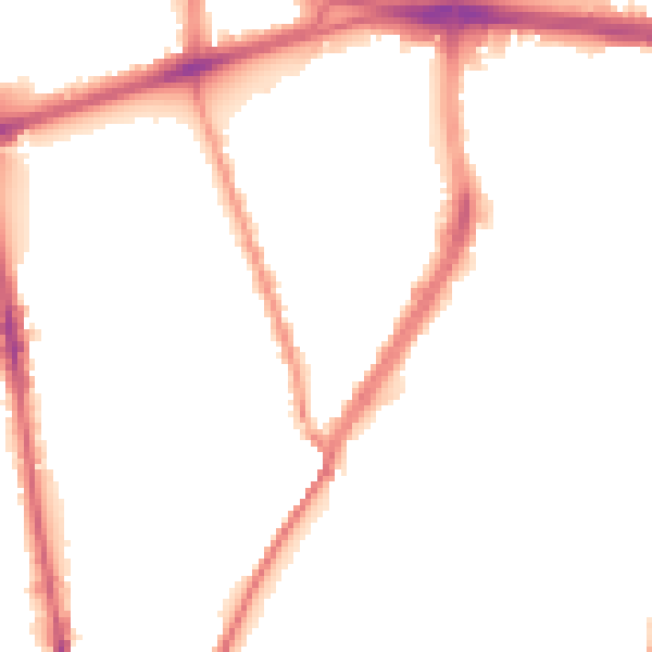 Night-time road noise heatmap for L20 2EY