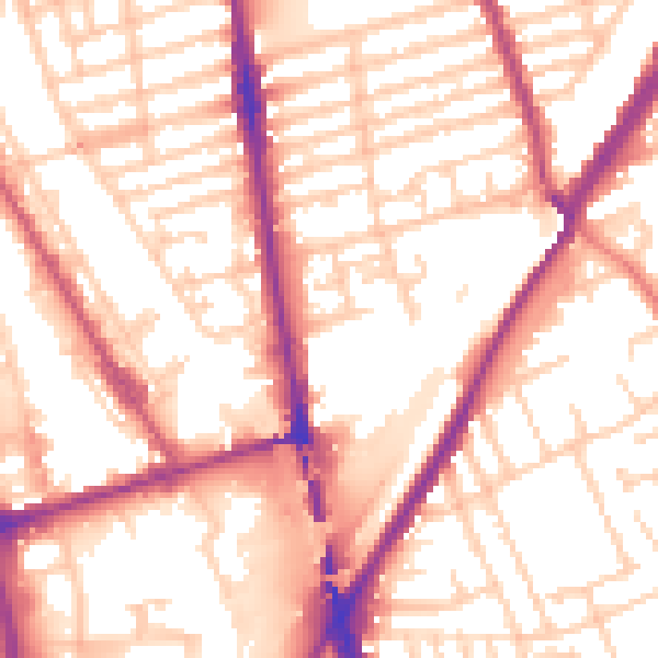 Daytime road noise heatmap for L20 2HR