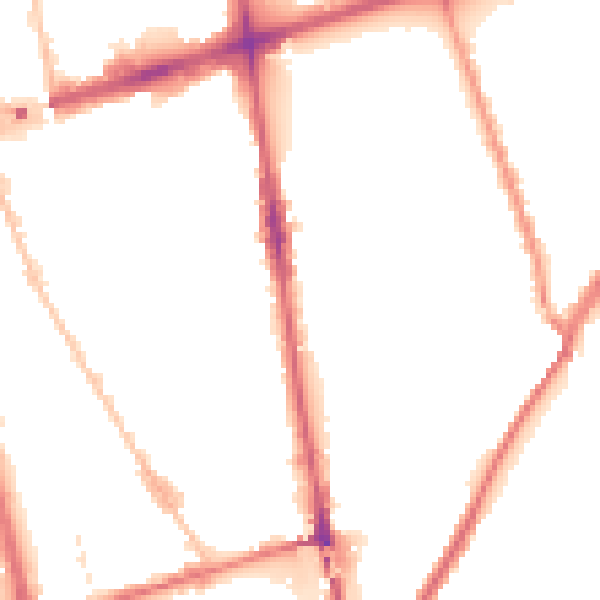 Night-time road noise heatmap for L20 2HZ