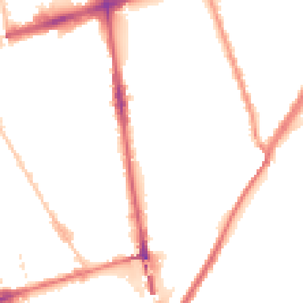 Night-time road noise heatmap for L20 2JA