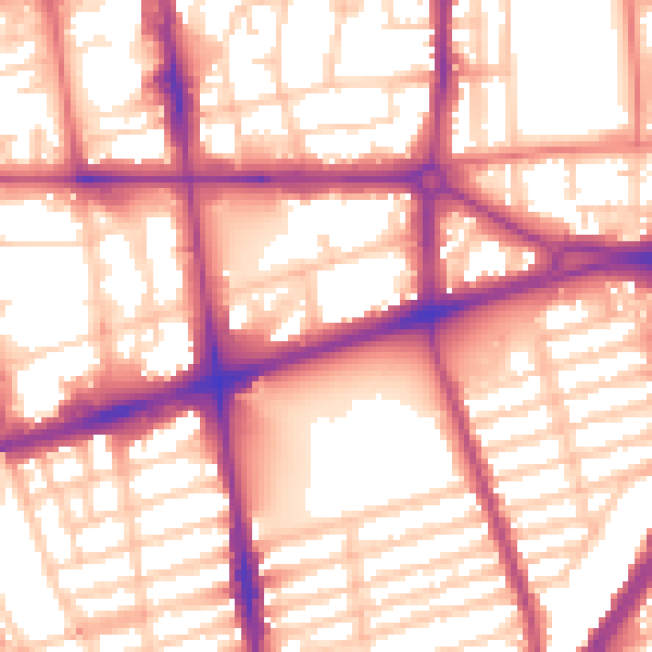 Daytime road noise heatmap for L20 3AJ