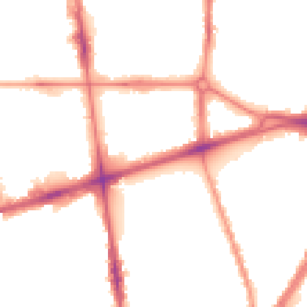 Night-time road noise heatmap for L20 3AJ