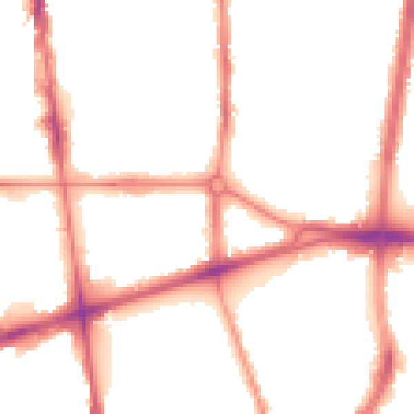 Night-time road noise heatmap for L20 3AN