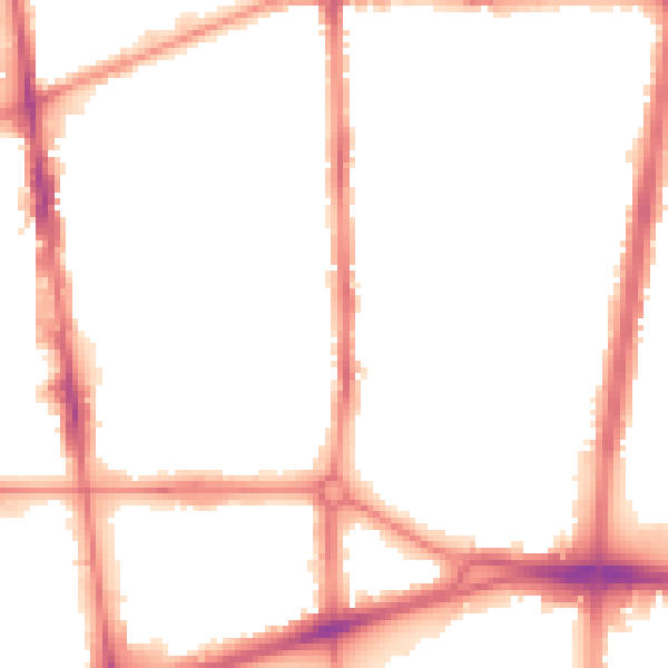Night-time road noise heatmap for L20 3AP