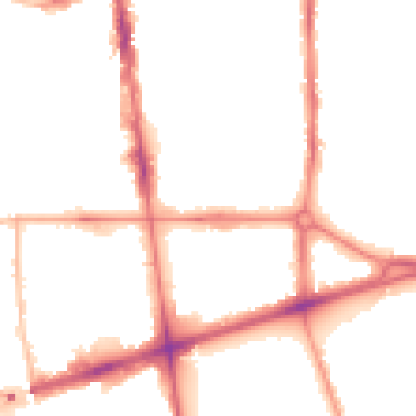 Night-time road noise heatmap for L20 3BJ