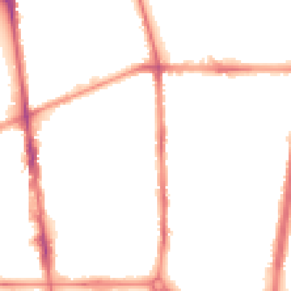 Night-time road noise heatmap for L20 3NU