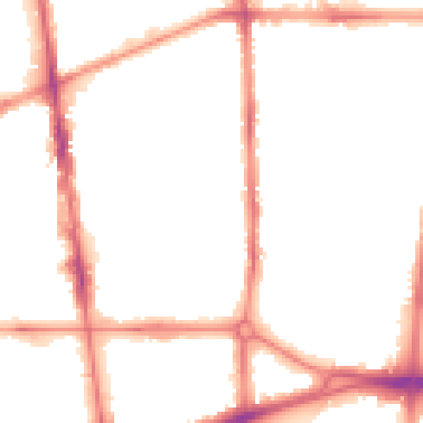 Night-time road noise heatmap for L20 3NZ