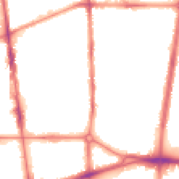 Night-time road noise heatmap for L20 3PA