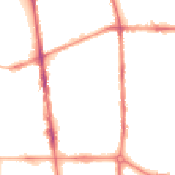 Night-time road noise heatmap for L20 3TZ
