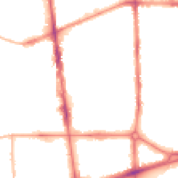 Night-time road noise heatmap for L20 3UG