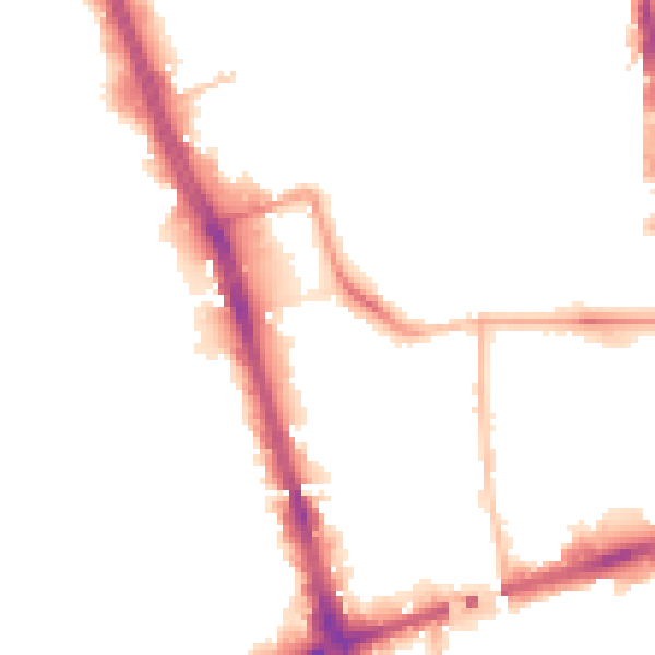 Night-time road noise heatmap for L20 4DF