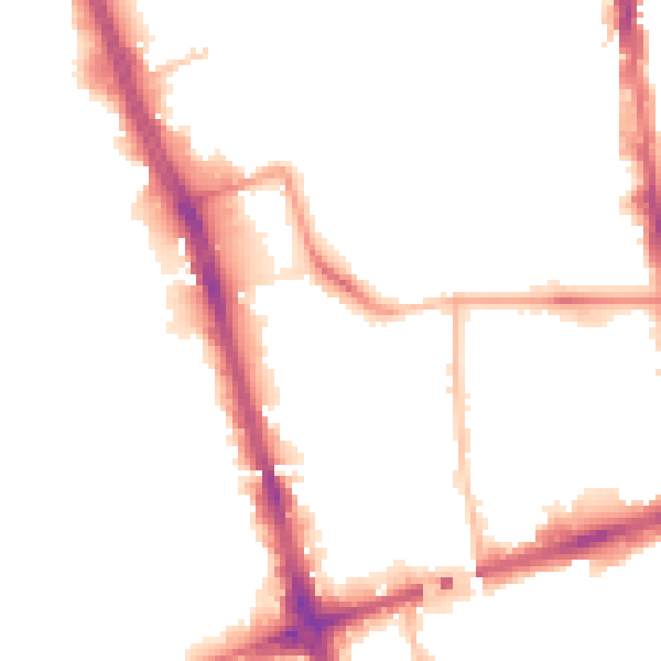 Night-time road noise heatmap for L20 4DL