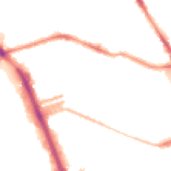 Night-time road noise heatmap for L20 4LB