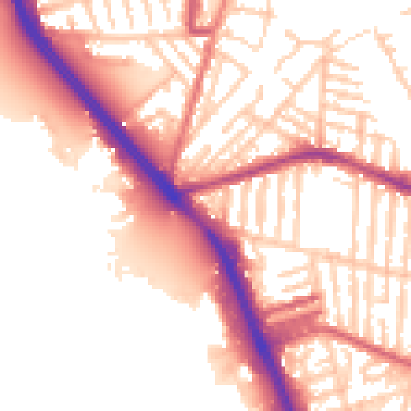 Daytime road noise heatmap for L20 4QJ