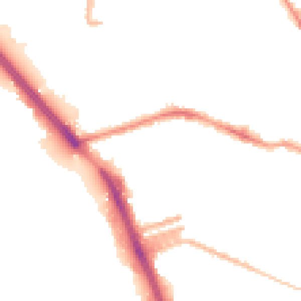 Night-time road noise heatmap for L20 4RR