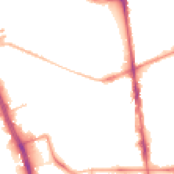 Night-time road noise heatmap for L20 4TD