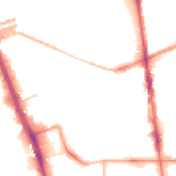 Night-time road noise heatmap for L20 4TR