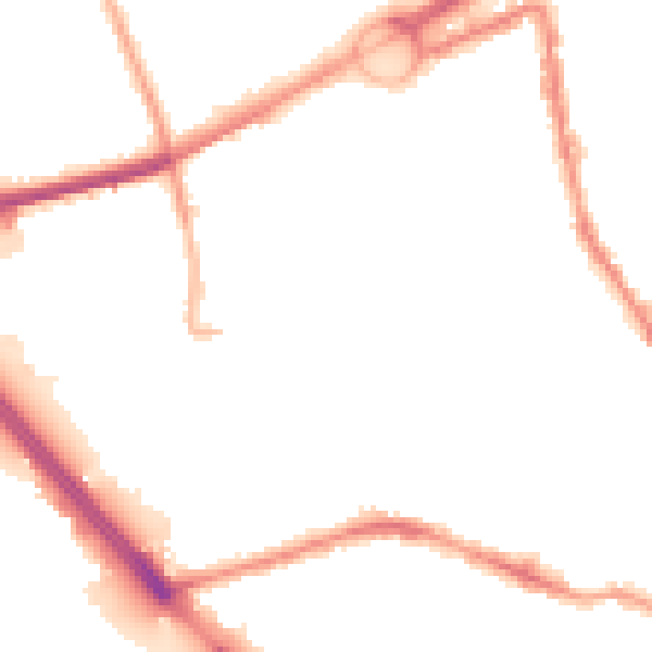Night-time road noise heatmap for L20 4UU