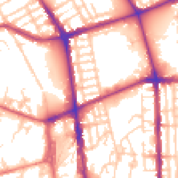 Daytime road noise heatmap for L20 5BJ