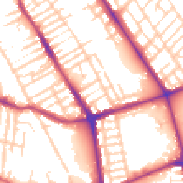 Daytime road noise heatmap for L20 5EP