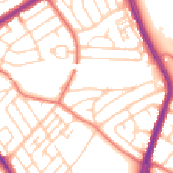 Daytime road noise heatmap for L20 6EE