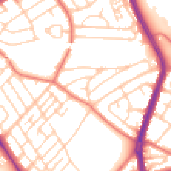 Daytime road noise heatmap for L20 6EN