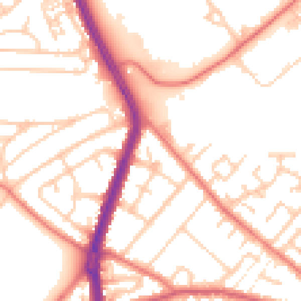 Daytime road noise heatmap for L20 6HS