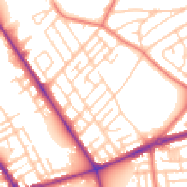 Daytime road noise heatmap for L20 6NT